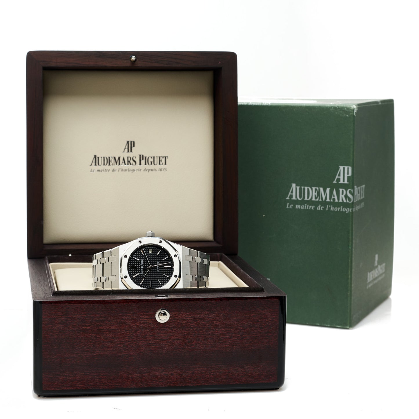 Stainless Steel 39mm Royal Oak Automatic Watch Black 15300ST