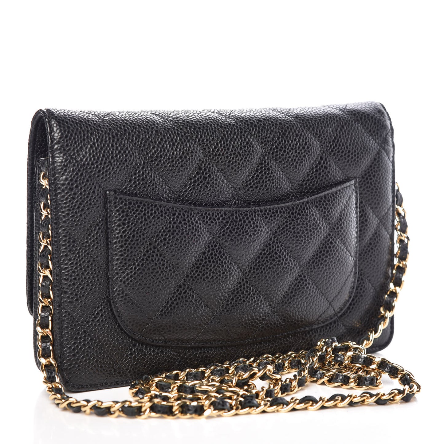 Caviar Quilted Wallet On Chain WOC Black