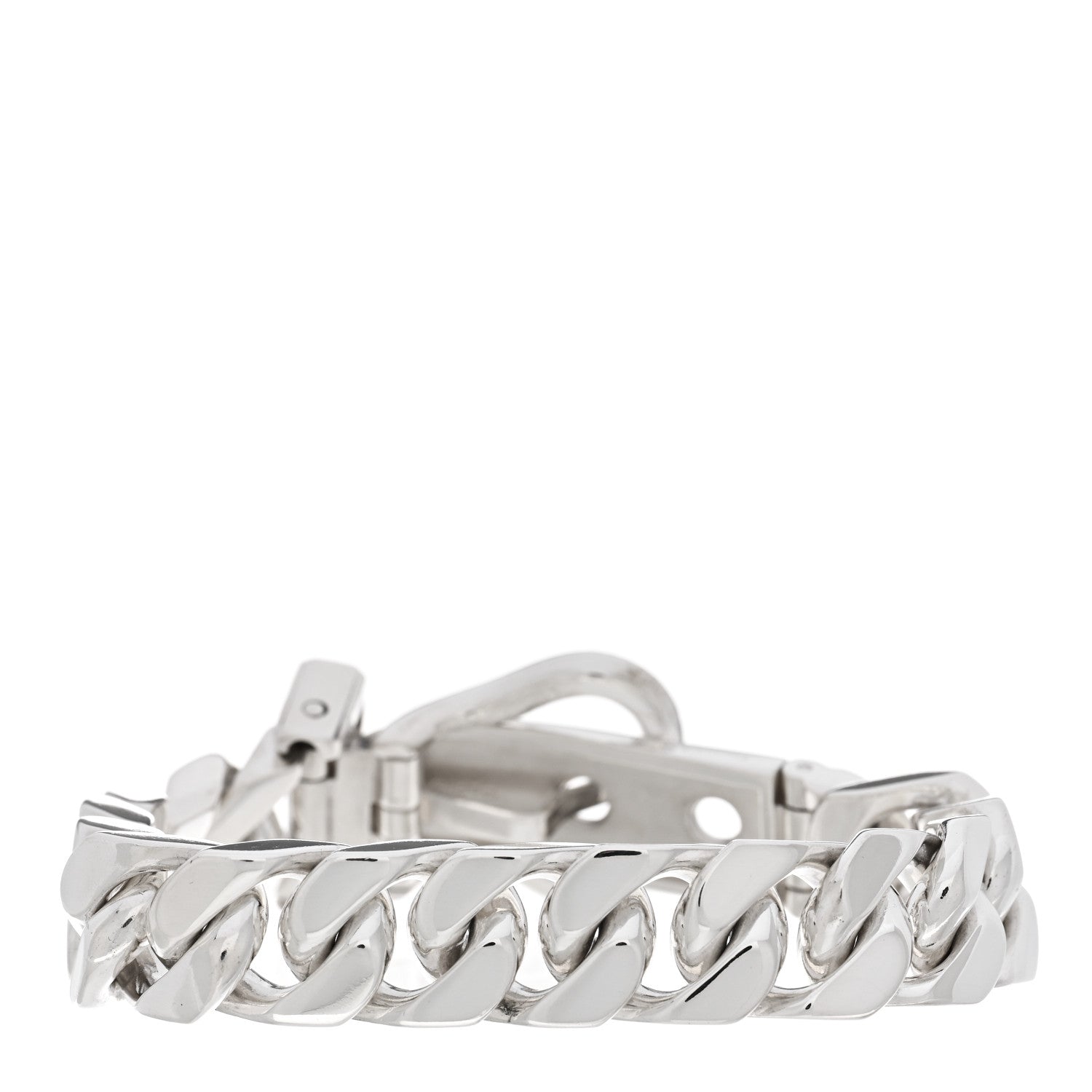 Hermes Sterling Silver Cuban Buckle Bracelet 2 of 3