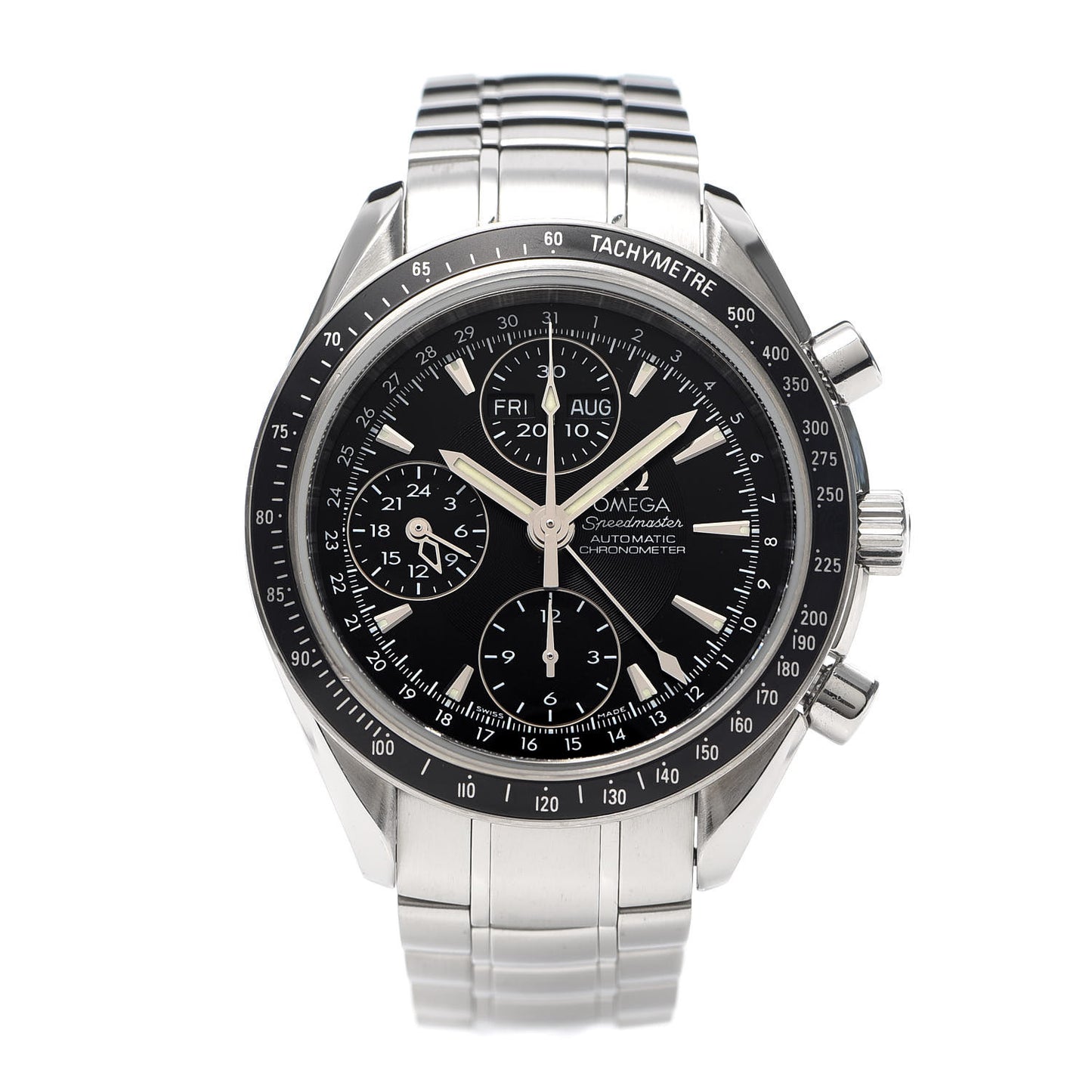 Stainless Steel 40mm Speedmaster Chronograph Automatic Watch Black 3220.50.00