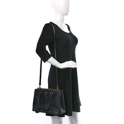 Prada Saffiano Small Galleria Double Zip Tote Black 2 of 9
