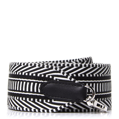 Hermes Toile Swift 50mm Sangle Cavale Shoulder Strap Black Ecru 1 of 5