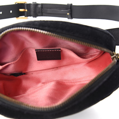 Gucci Velvet Matelasse GG Marmont Belt Bag 85 34 Black 4 of 11
