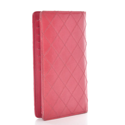 Chanel Lambskin Diamond Stitched Yen Wallet Fuchsia 3 of 17