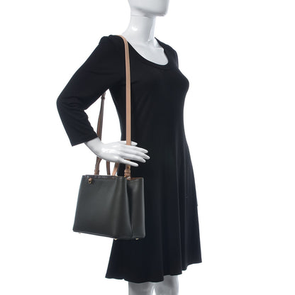 Fendi Vitello Dolce Bi-Color Petite 2Jours Tote Verde Prato Makeup 2 of 6