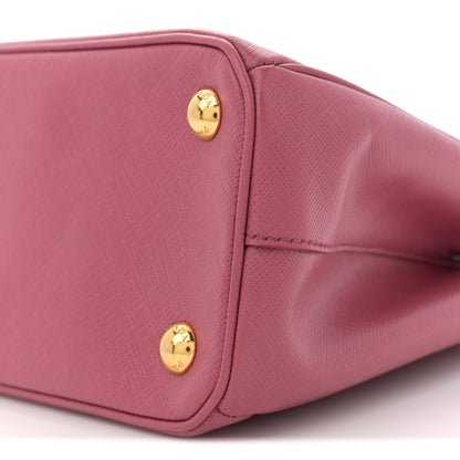 Prada Saffiano Mini Galleria Double Zip Tote Peonia 10 of 12