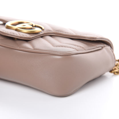 Gucci Calfskin Matelasse Super Mini GG Marmont Shoulder Bag Porcelain Rose 9 of 12