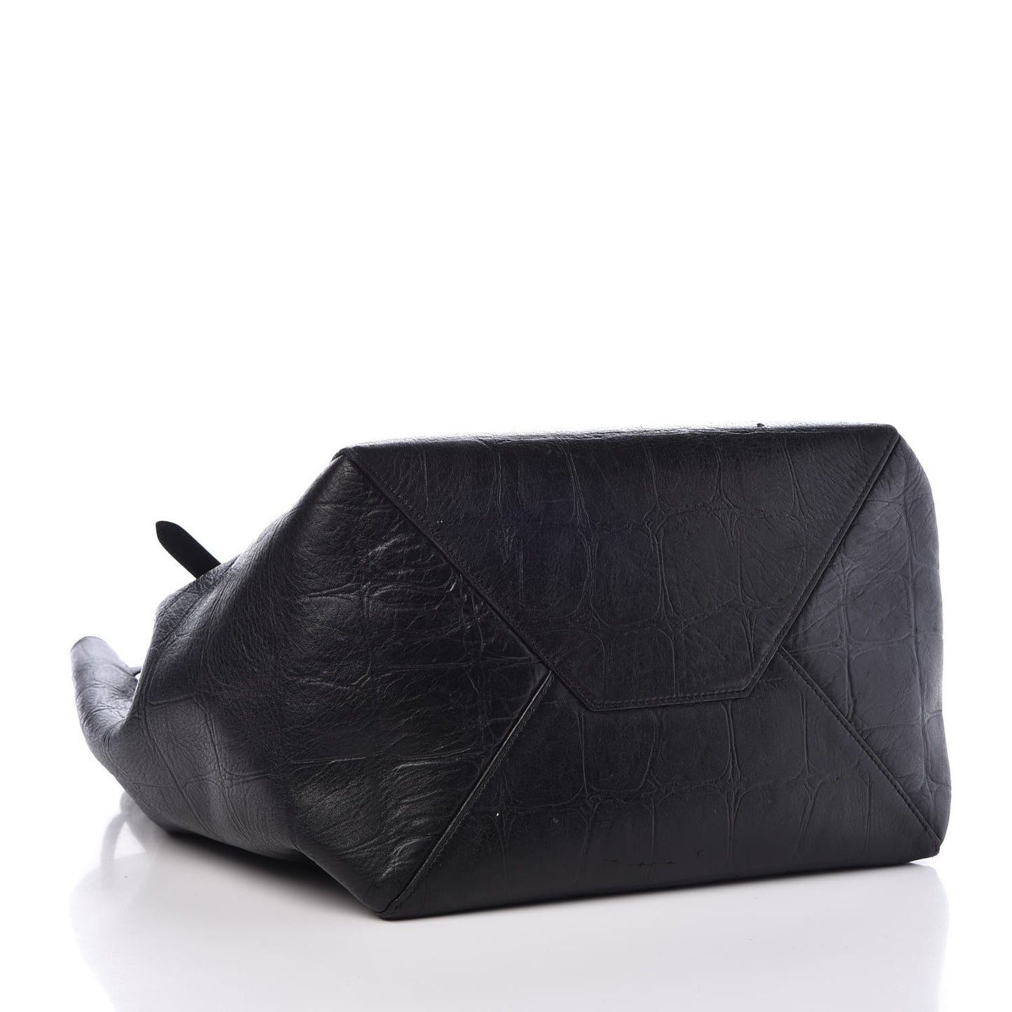 Crocodile Embossed Calfskin Medium Belt Cabas Phantom Black