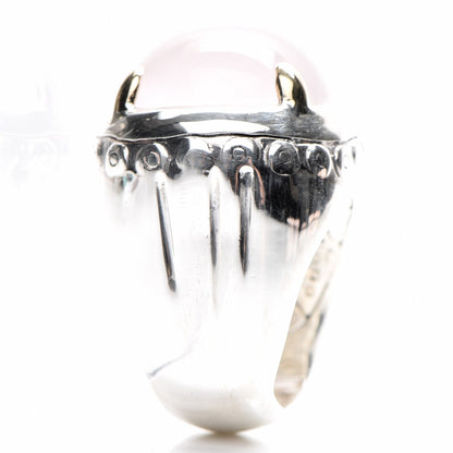 John Hardy Sterling Silver 18K Yellow Gold Moon Quartz 20mm Bamboo Dome Ring 52 6.25 4 of 6