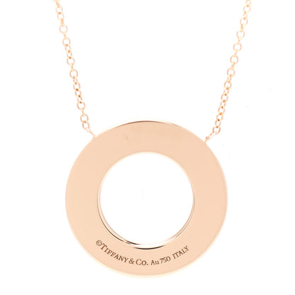 Tiffany 18K Rose Gold Diamond T Circle Pendant Necklace 5 of 5
