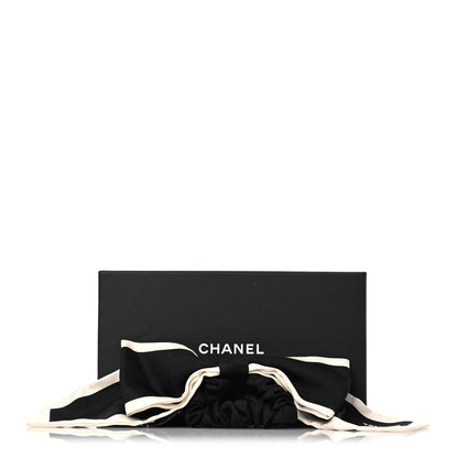 Chanel Silk Hair Tie Black Ivory 5 of 5