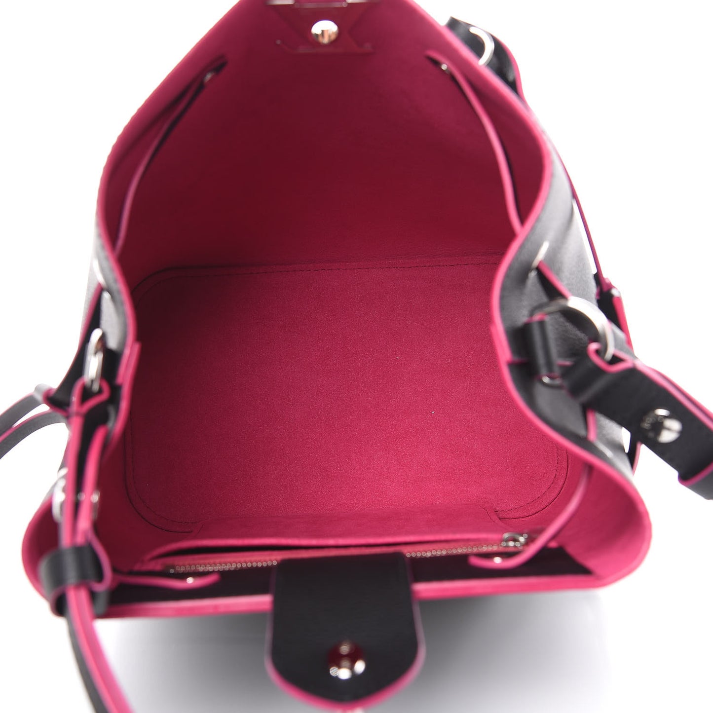 Calfskin Lockme Bucket Black