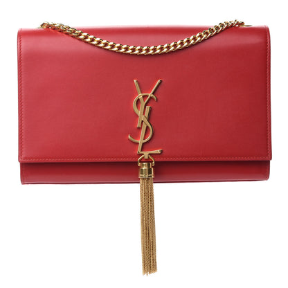 Saint Laurent Smooth Calfskin Medium Classic Monogram Kate Tassel Satchel Lipstick Red 1 of 11