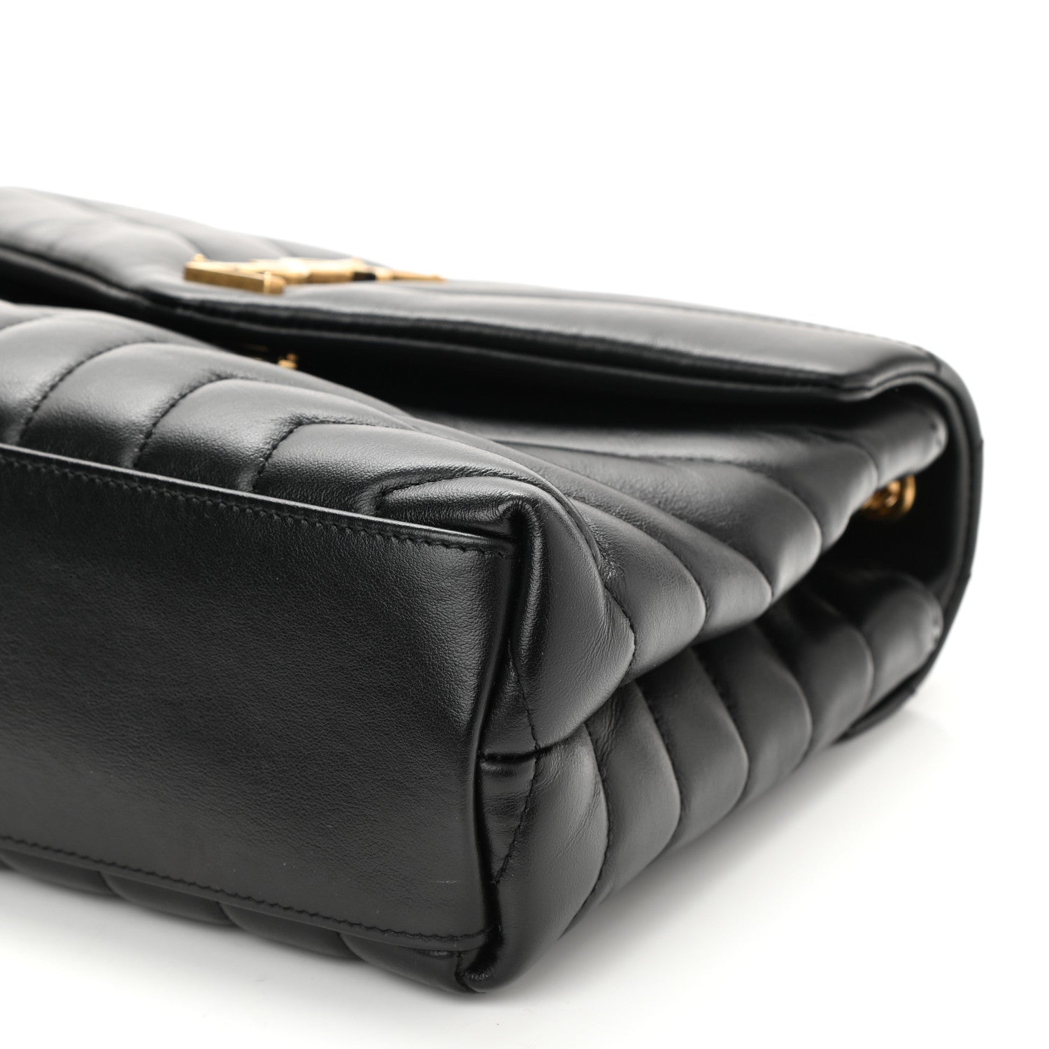 Saint Laurent Calfskin Y Quilted Monogram Small Loulou Chain Satchel Black 9 of 9