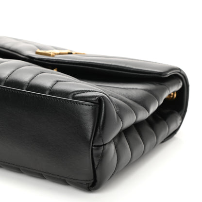Saint Laurent Calfskin Y Quilted Monogram Small Loulou Chain Satchel Black 9 of 9