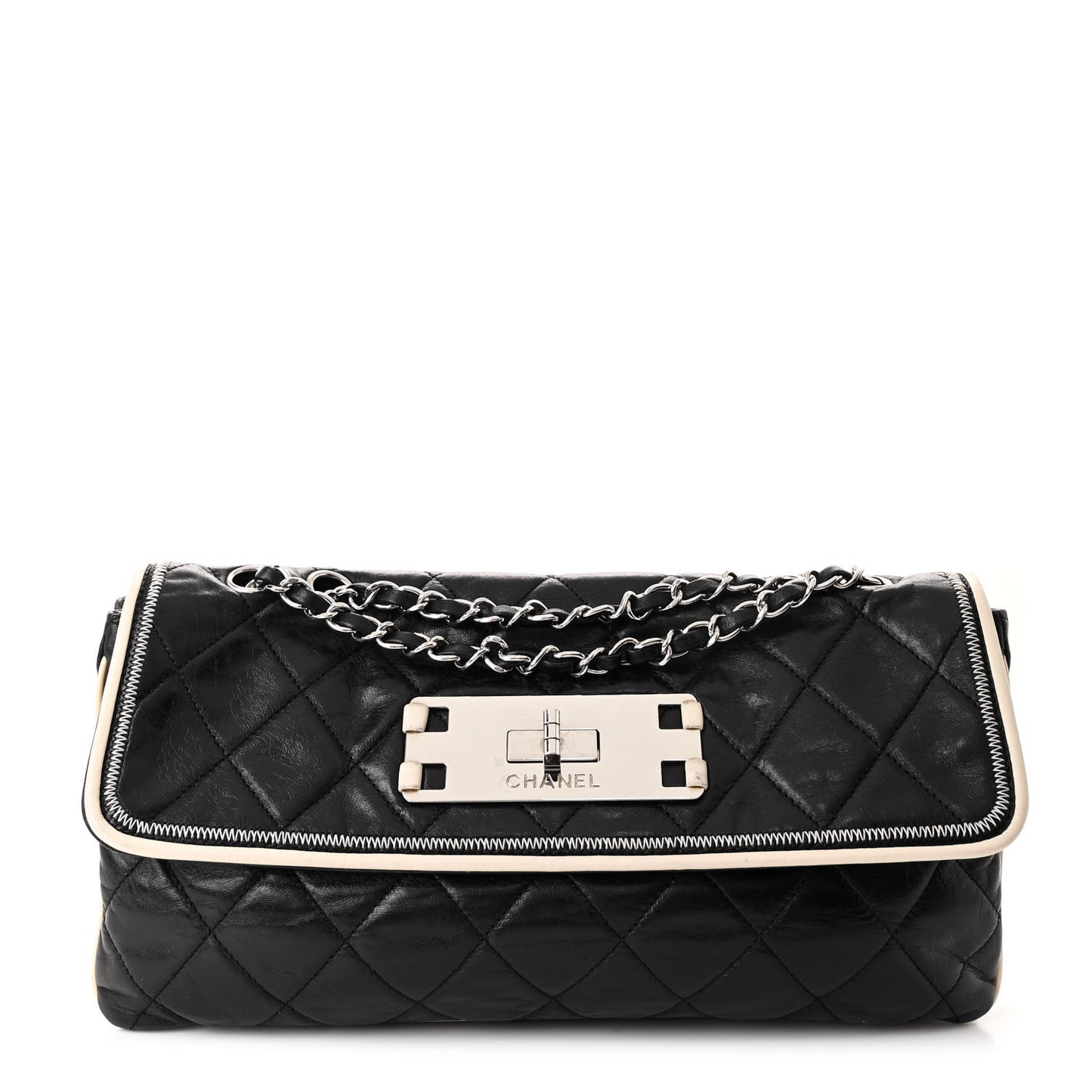 Lambskin East West Mademoiselle Flap Black