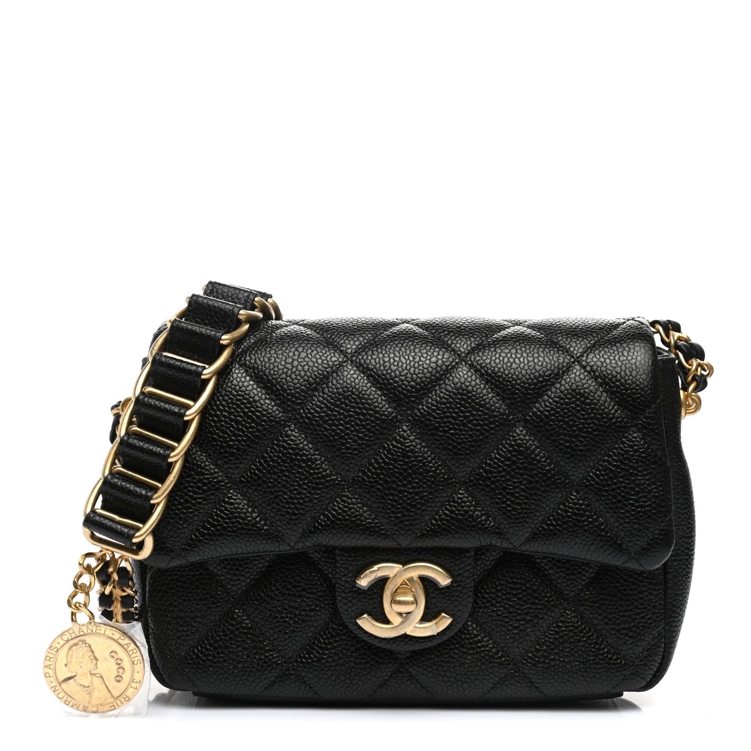 Chanel Caviar Quilted Mini Chain Soul Flap Black 1 of 11