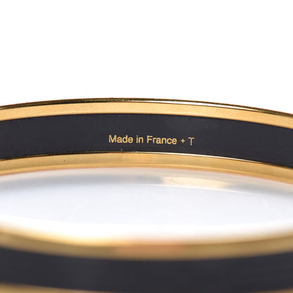 Hermes Enamel Printed Narrow Sellier Bracelet 65 Black 5 of 6