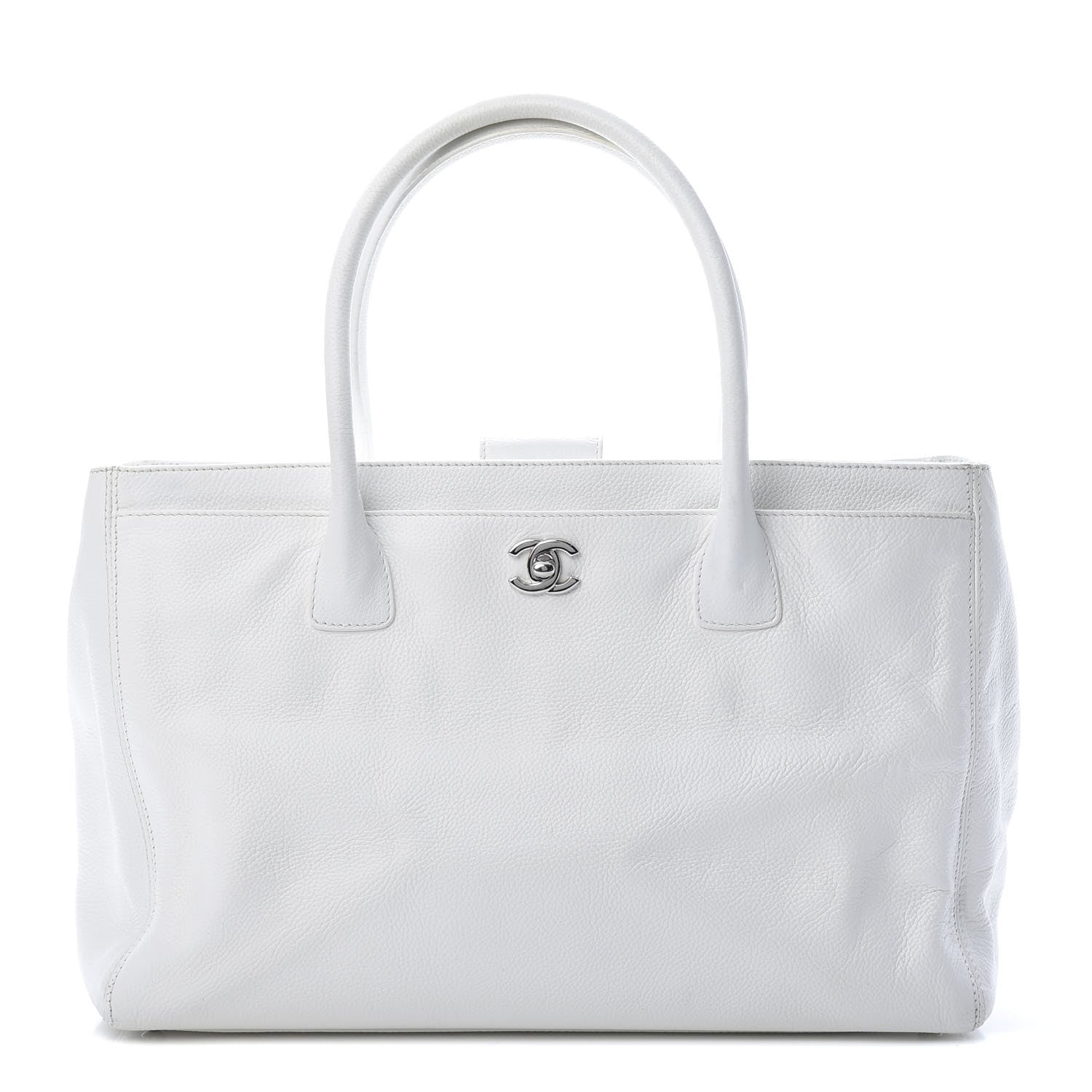 Chanel Calfskin Cerf Executive Shopper Tote White 1 of 14