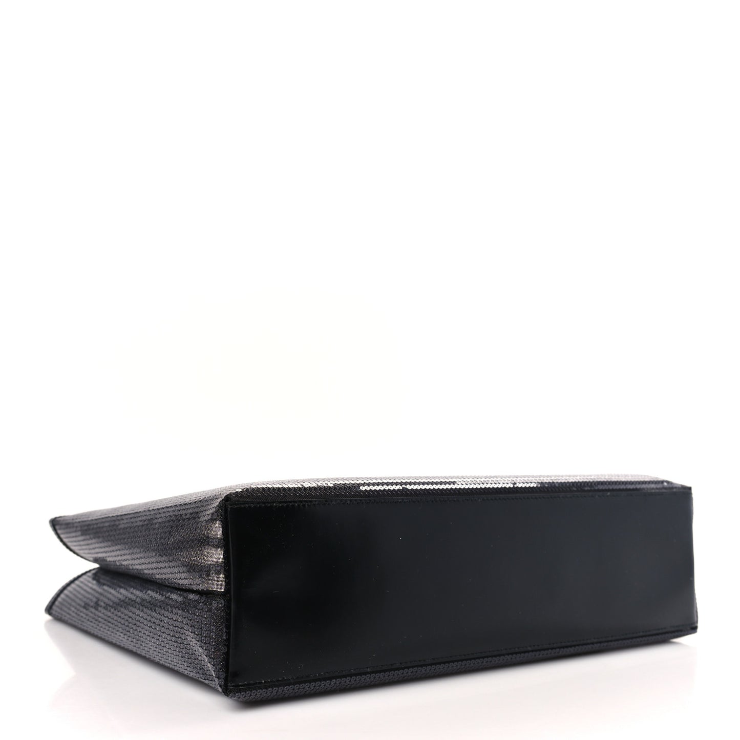 Mesh Sequin Spazzolato Logo Tote Black