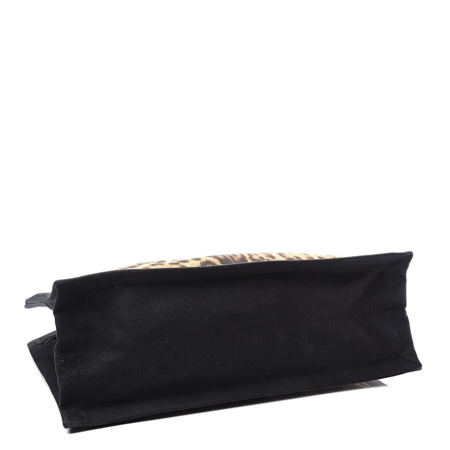 Canvas Calfskin Leopard Print Rive Gauche Noe Tote Natural Black