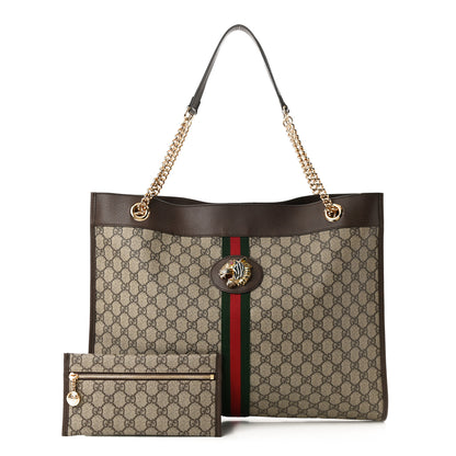 Gucci GG Supreme Monogram Large Rajah Chain Tote Beige New Acero 1 of 11