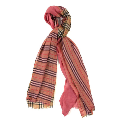 Burberry Wool Silk Gauze Ombre Giant Check Scarf Trench 1 of 5