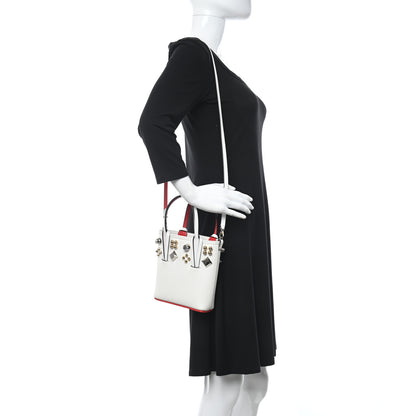 Christian Louboutin Calfskin Empire Spike Studded Mini Courones Tote Blanco Multicolor 2 of 10
