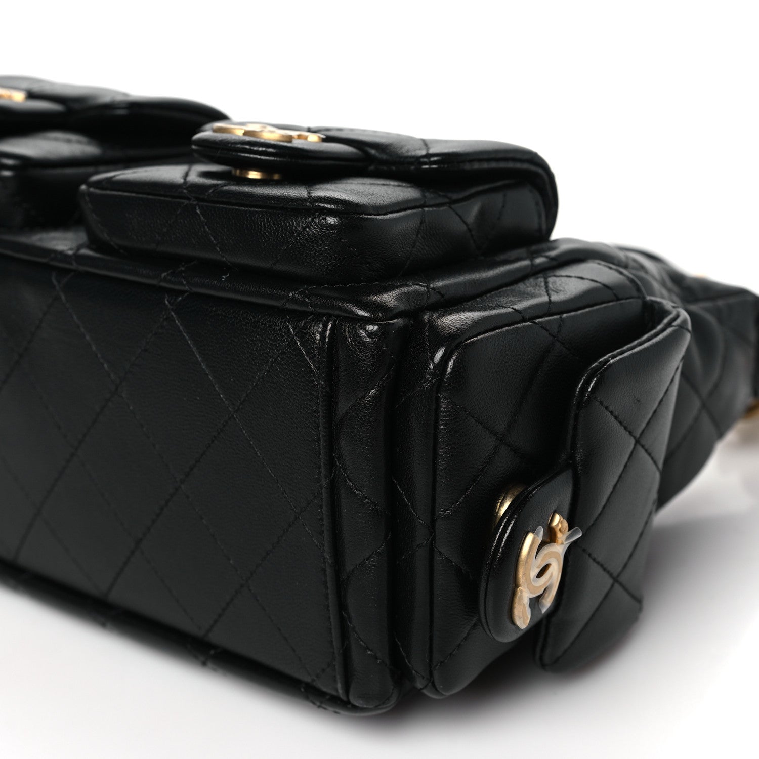 Chanel Shiny Lambskin Quilted Trendy Pockets Hobo Black 10 of 10