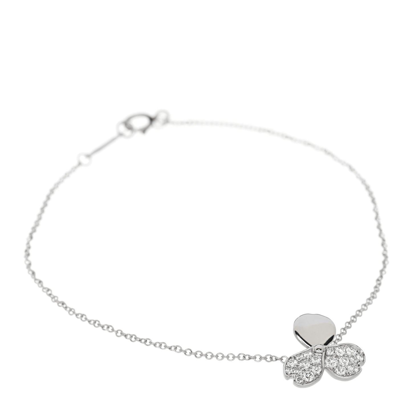 Platinum Diamond Paper Flowers Bracelet
