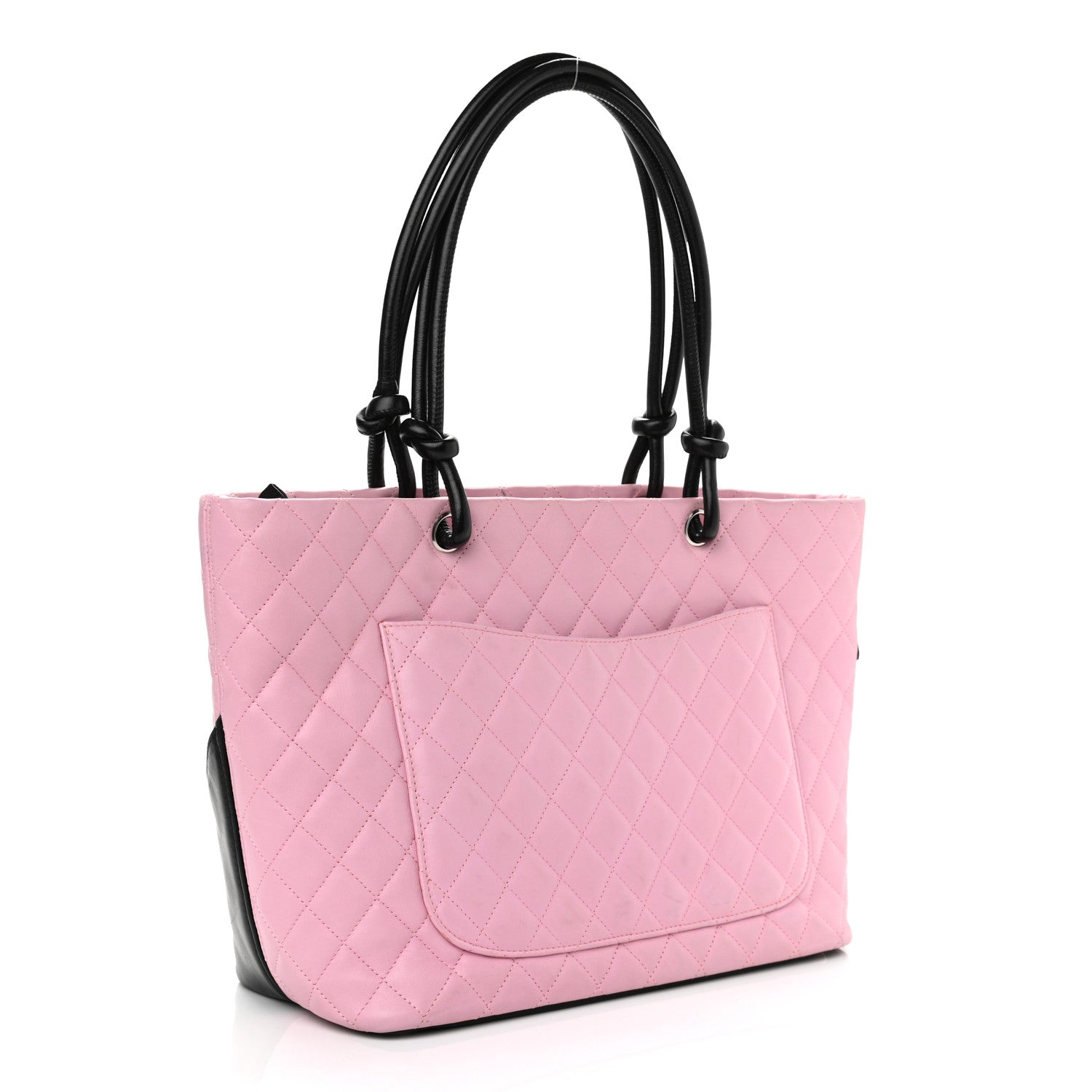 Chanel Calfskin Quilted Large Cambon Tote Pink Black 3 of 12