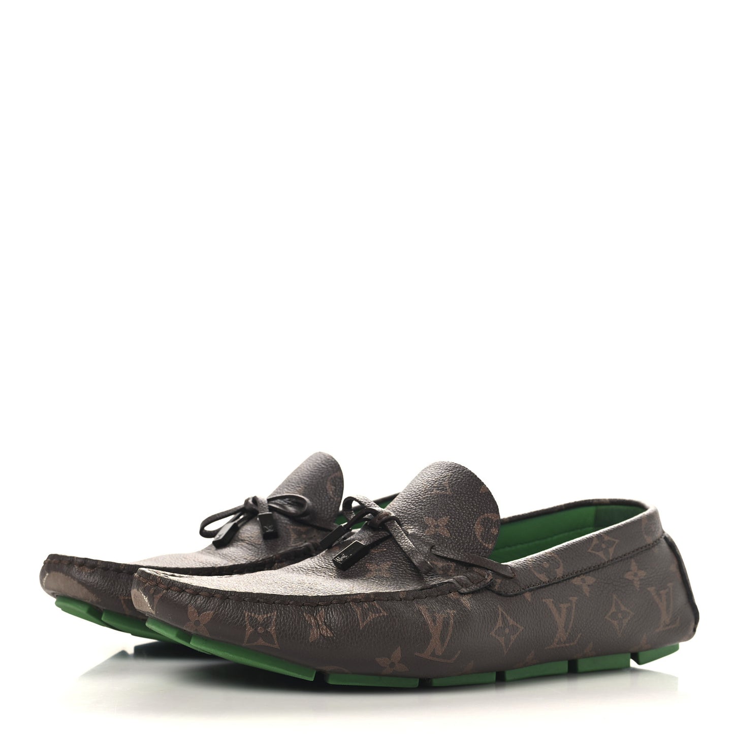 Monogram LV Driver Moccasin Loafers 10.5 Macassar