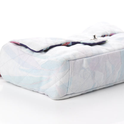 Chanel Canvas Quilted Printed Flap White Multicolor 5 of 9