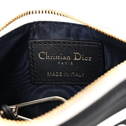 Christian Dior Calfskin Vibe Zip Key Wallet Blue White 6 of 7