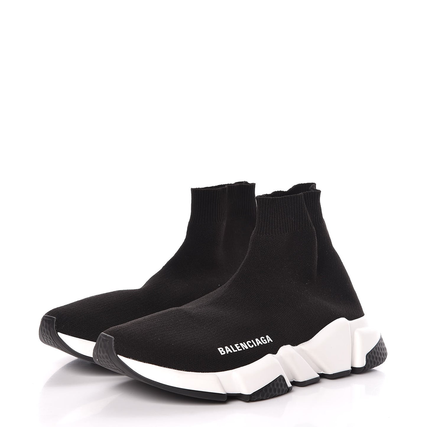 Neoprene Knit Womens Speed Sneakers 38 Black White