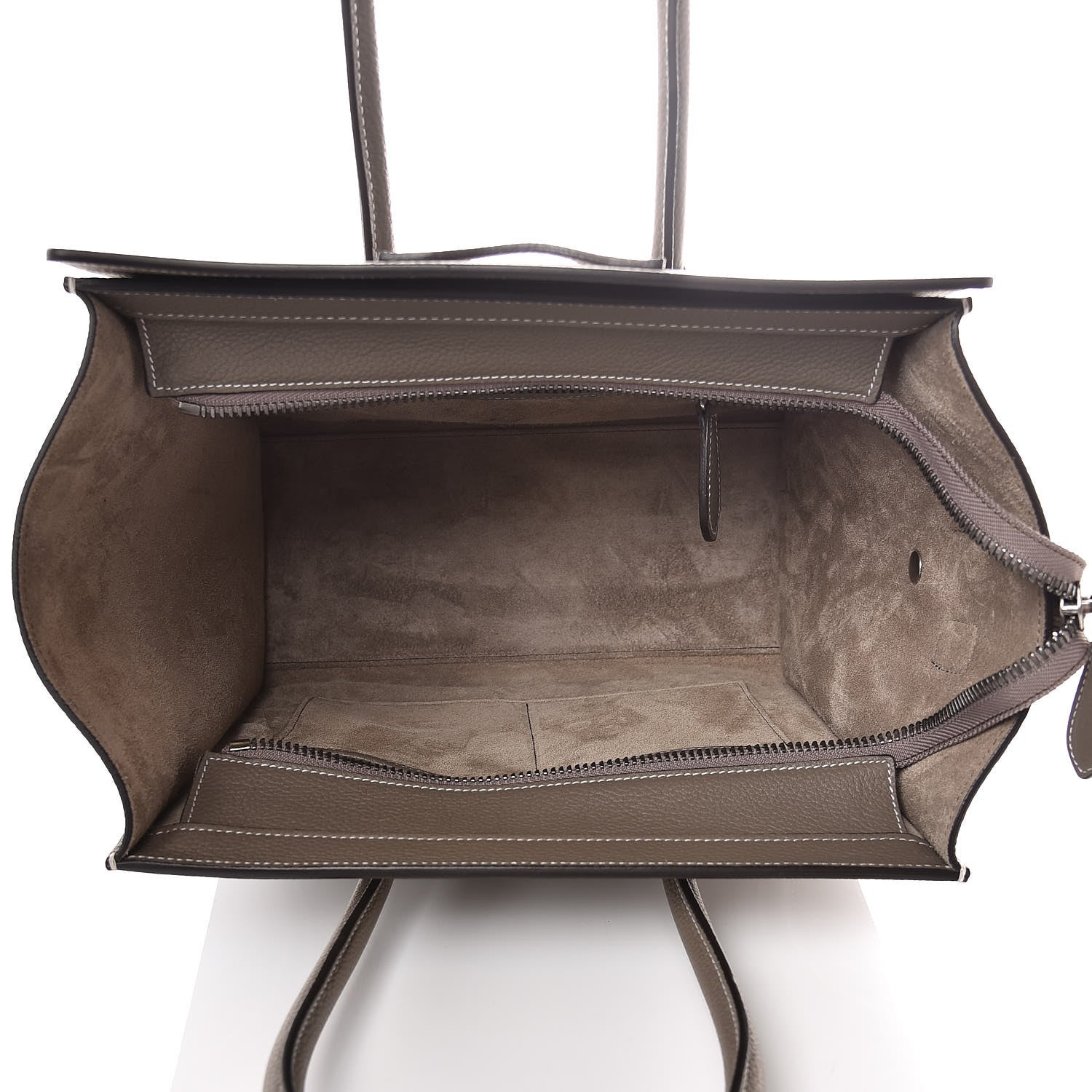 Celine Drummed Calfskin Micro Luggage Souris 5 of 8