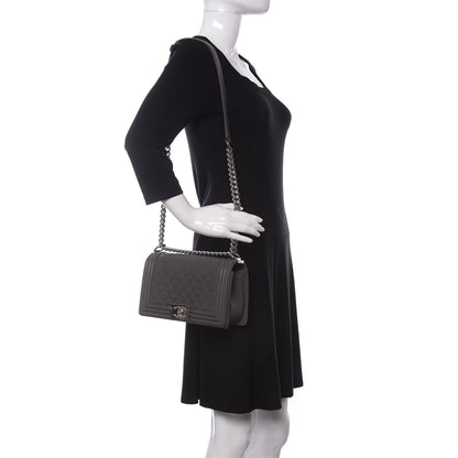 Chanel Caviar Quilted Medium Boy Flap Grey 2 of 11