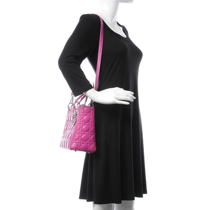 Christian Dior Lambskin Cannage Medium Lady Dior Pink 2 of 17