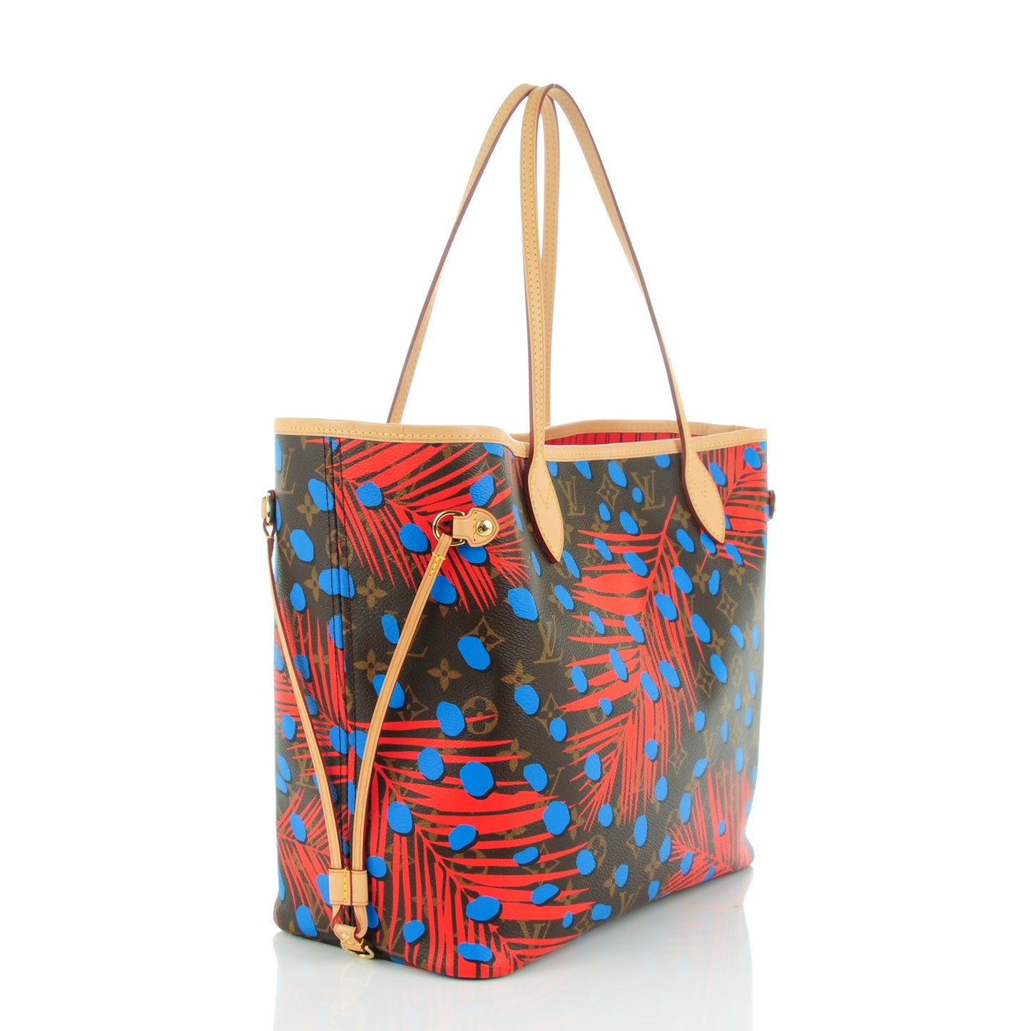 Monogram Jungle Dots Neo Neverfull MM Coquelicot Denim