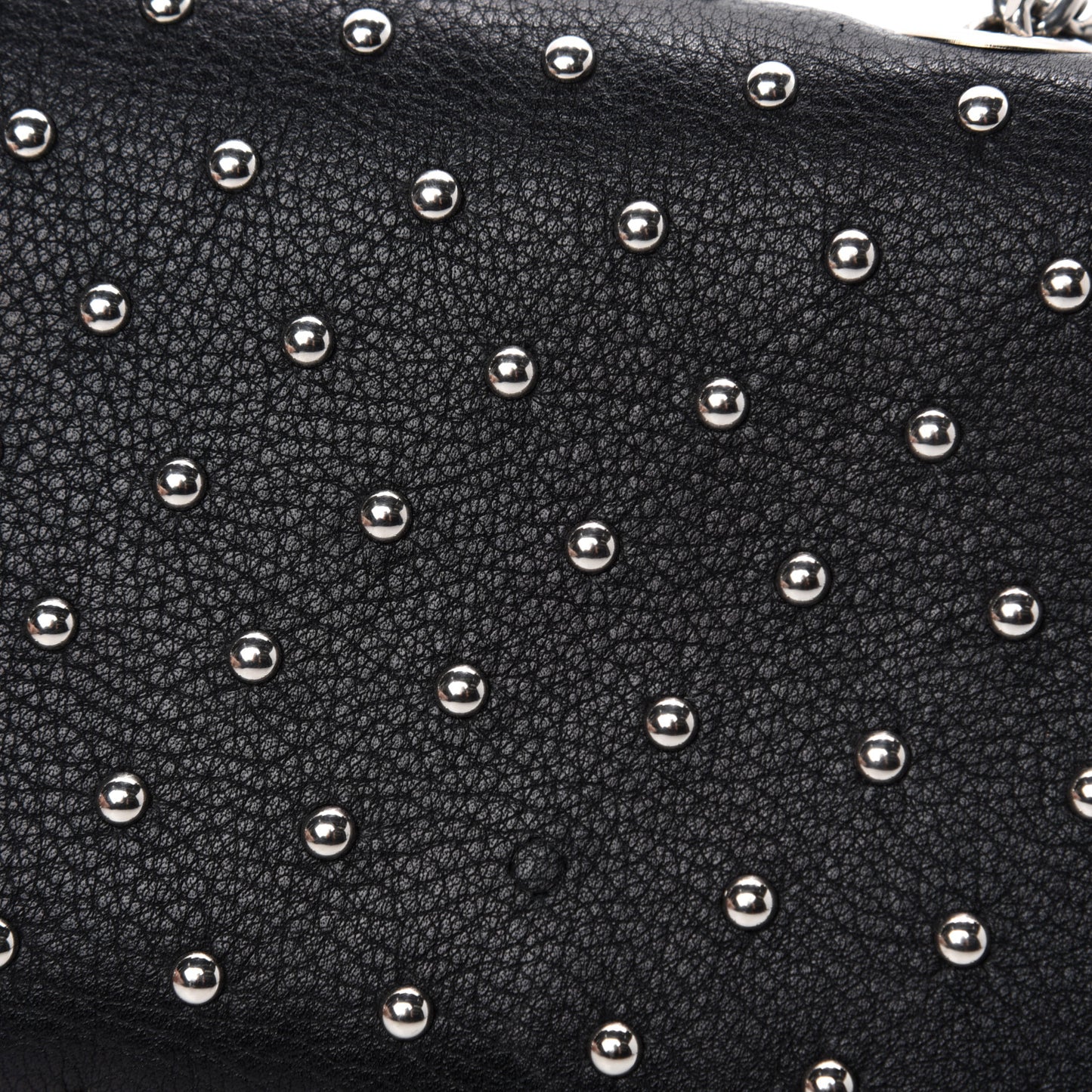Calfskin Small Studded Miss Bamboo Shoulder Bag Black