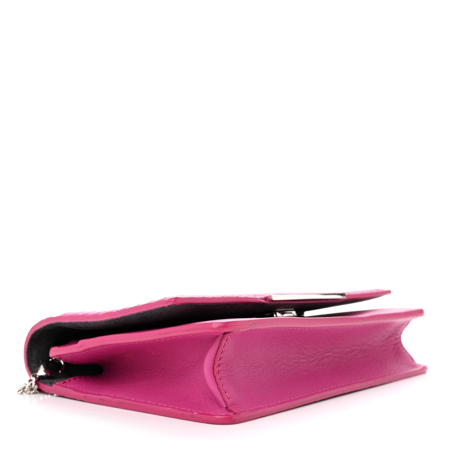Snakeskin Tube Wallet on Chain Magenta