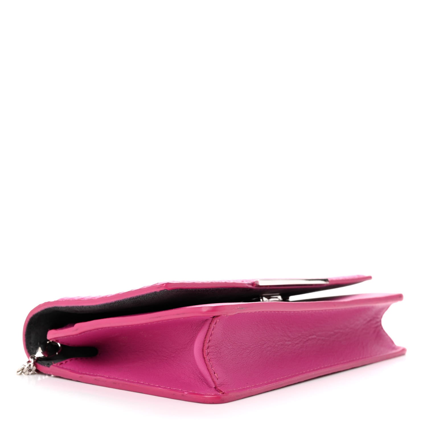 Fendi Snakeskin Tube Wallet on Chain Magenta 4 of 20