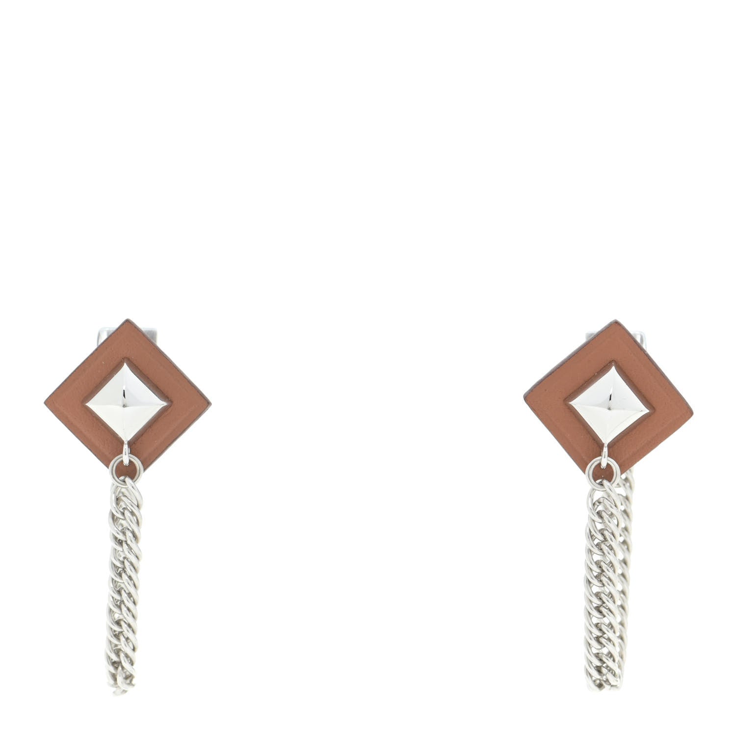 Hermes Palladium Swift Gourmette Equestre Earrings Gold 1 of 4