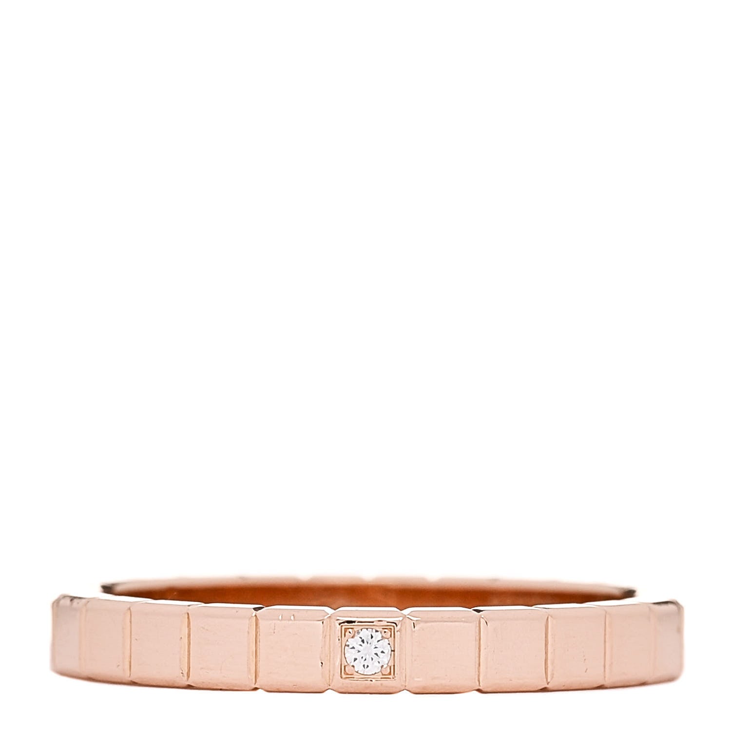 Chopard 18K Rose Gold Diamond Ice Cube Band Ring 53 6.25 1 of 6