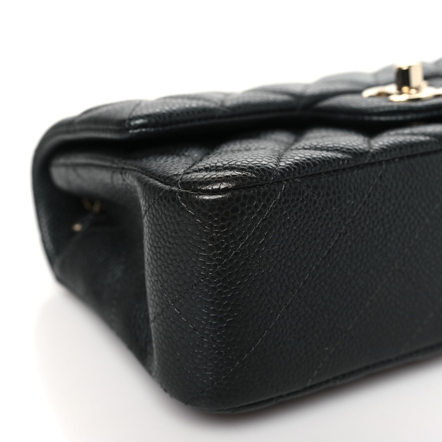 Chanel Metallic Caviar Quilted Mini Rectangular Flap Dark Grey 9 of 11