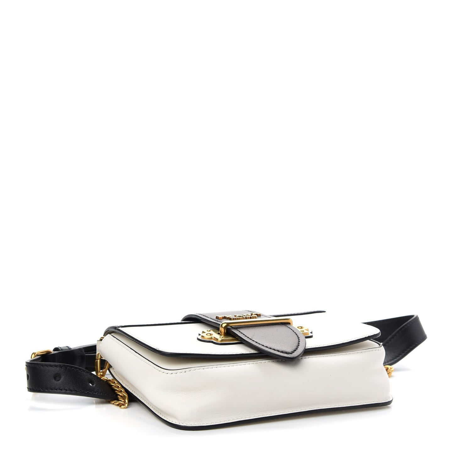 Saffiano City Calf Cahier Belt Bag White Black