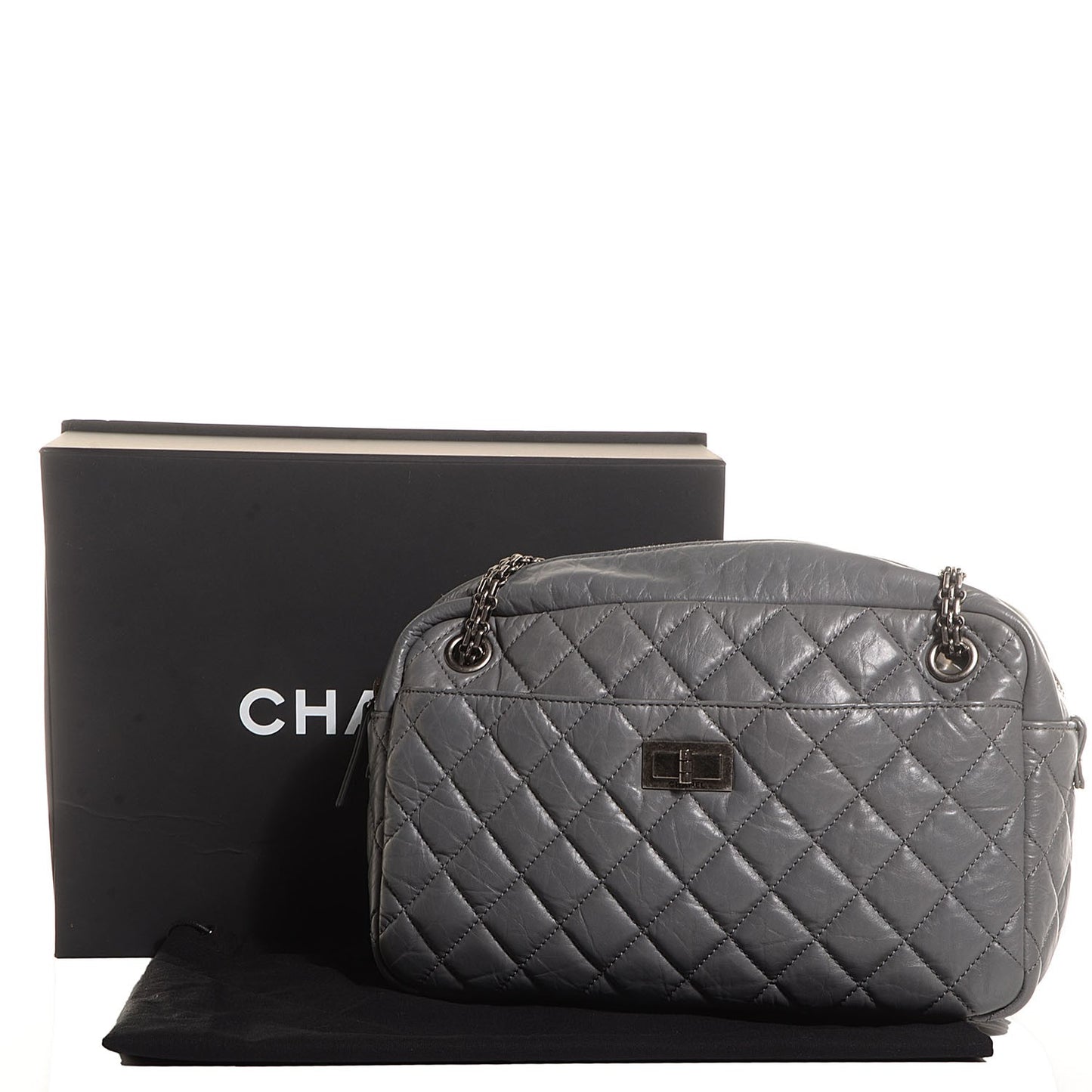 Aged Calfskin Medium Reissue Camera Case Grey