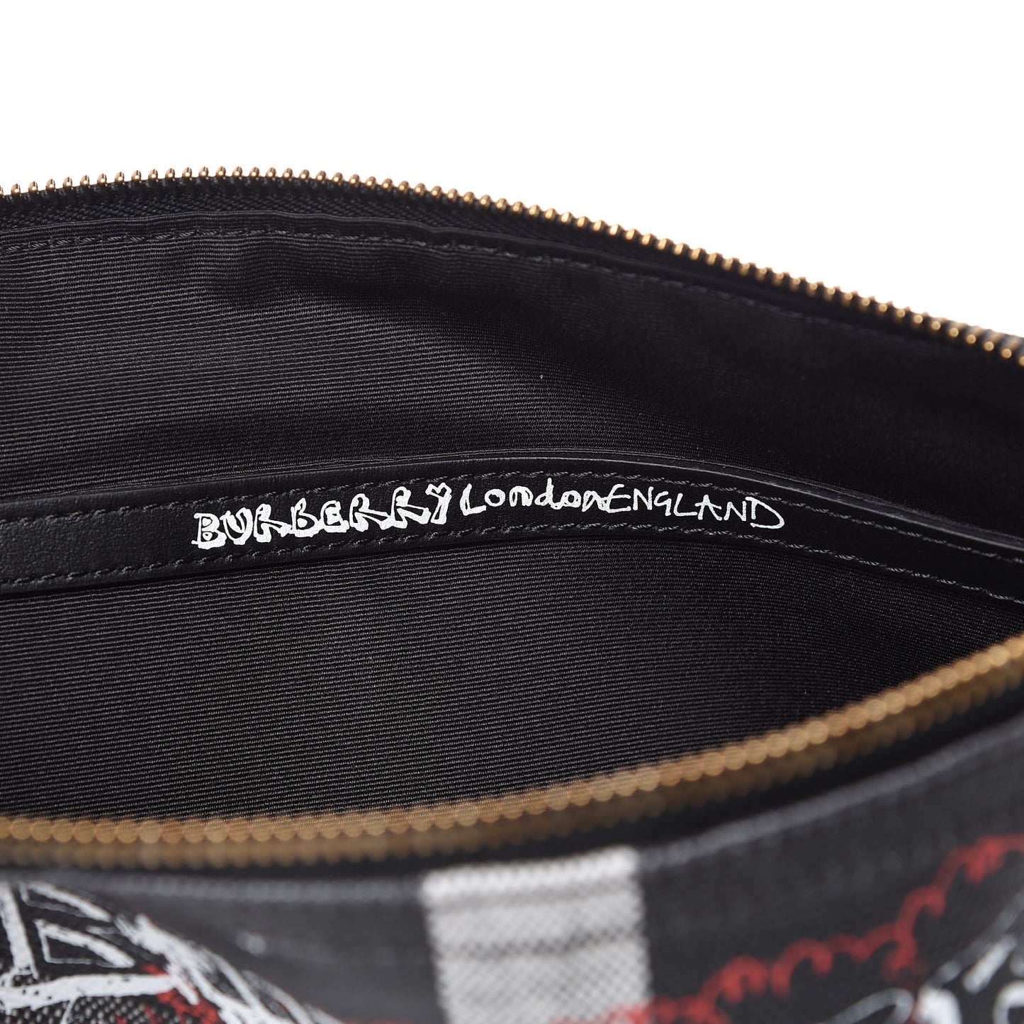 Coated Canvas Mega Check Sketchbook Doodle Pouch Black