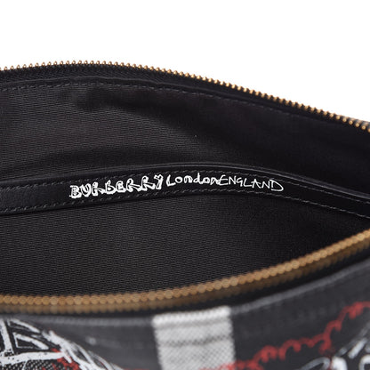 Burberry Coated Canvas Mega Check Sketchbook Doodle Pouch Black 5 of 8