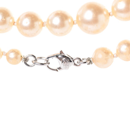 Chanel Pearl CC Necklace Silver 4 of 4